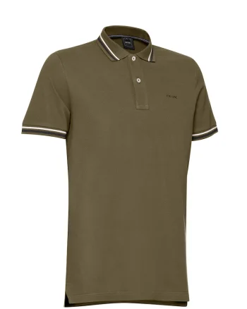 Tricou polo din bumbac cu model uni, Kaki
