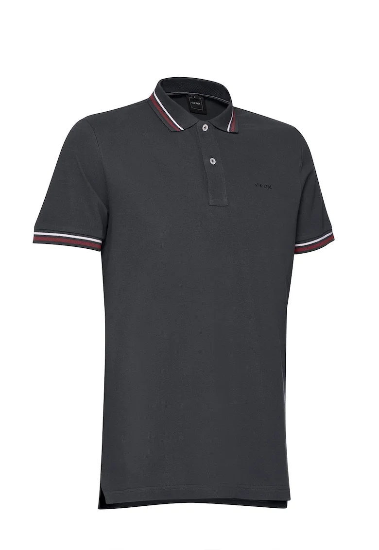 Tricou polo din bumbac cu model uni, Albastru ultramarin