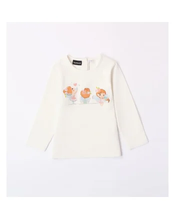 Bluza cu imprimeu pentru fetite,  0.7206, Alb/Albastru deschis/Multicolor
