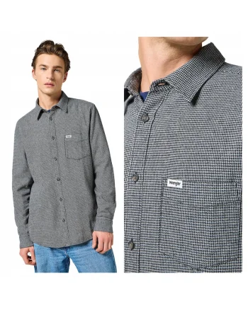 Camasa Barbati,  One Pocket Shirt, Regular Fit, Maneci Lungi, Cu Nasturi, Design Clasic, Bumbac, Marime M, Gri