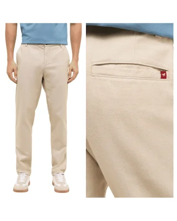 Pantaloni Barbati,  Style Daytona Chino, Slim Fit, Cu Fermoar, 5 Buzunare, Lungi, Bumbac, Bej, Bej