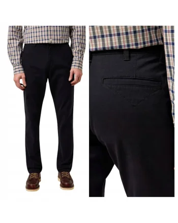 Pantaloni Barbati,  Regular Chino, Straight Fit, Cu Fermoar, 5 Buzunare, Lungi, Bumbac, W32-L34 US, Negru