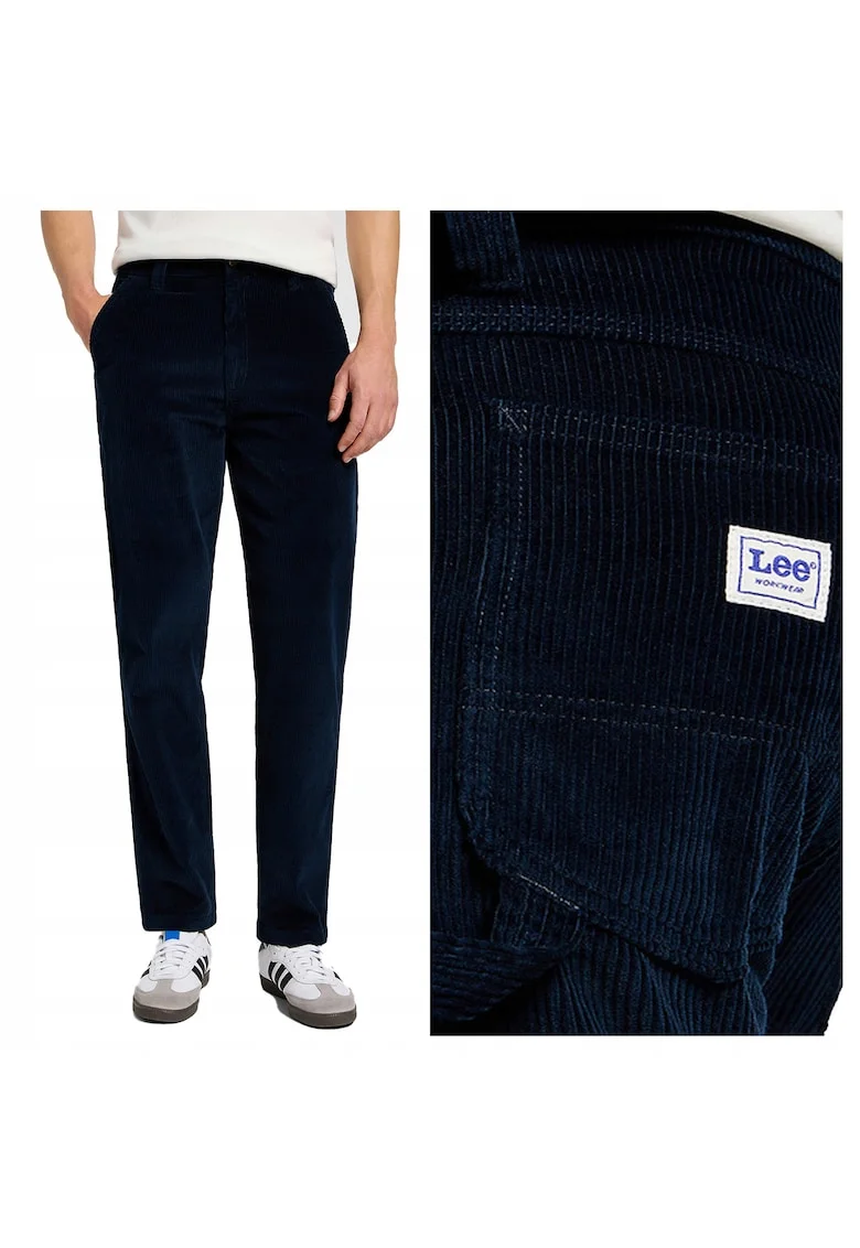 Pantaloni Barbati,  Carpenter, Loose Fit, Cu Fermoar, 5 Buzunare, Lungi, Bumbac, W34-L32 US, Albastru