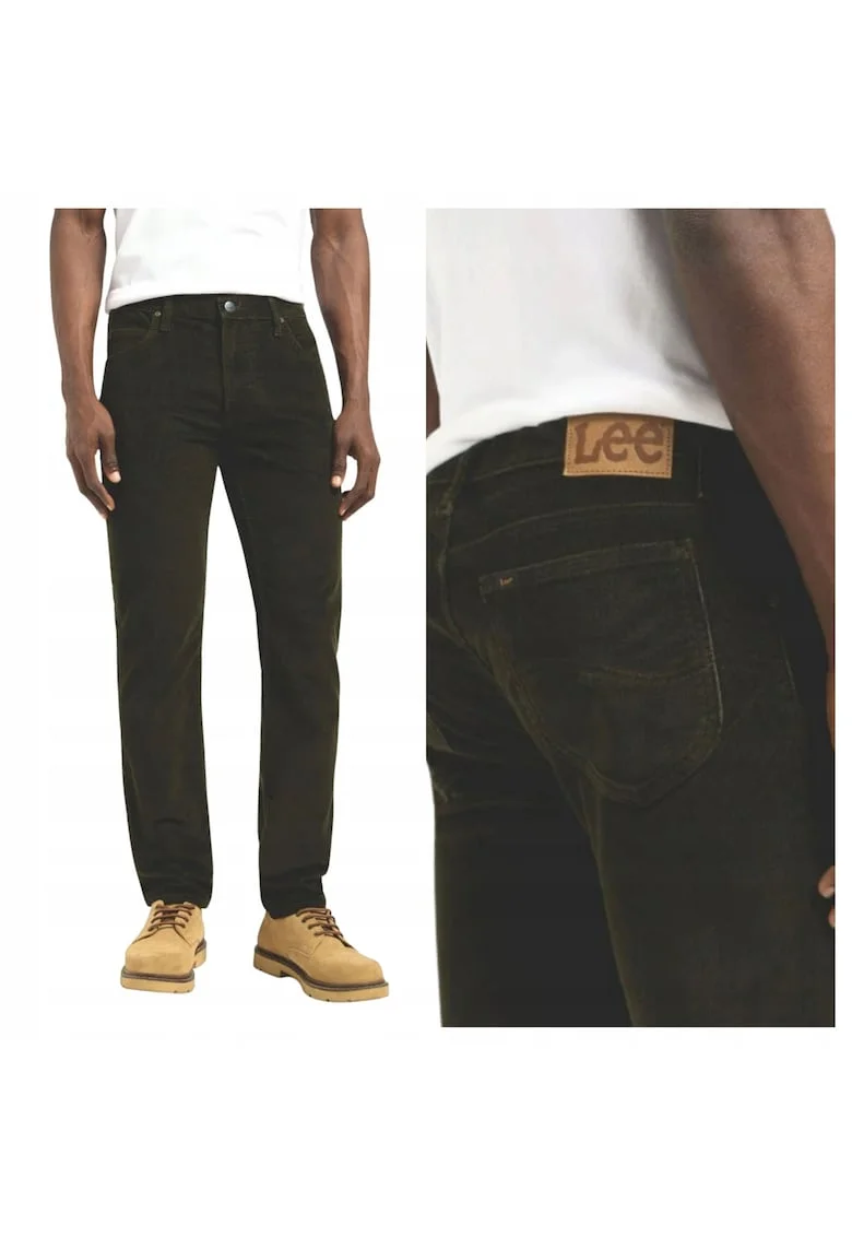 Pantaloni Barbati,  Rider, Slim Fit, Fermoar, 5 Buzunare, Lungi, Bumbac, Verde, Verde