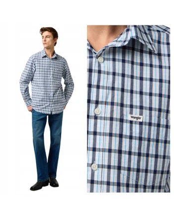 Camasa Barbati,  1 Pkt Shirt, Regular Fit, Cu Guler, Cu Nasturi, Design Clasic, Maneci Lungi, Bumbac, Marime M, Albastru