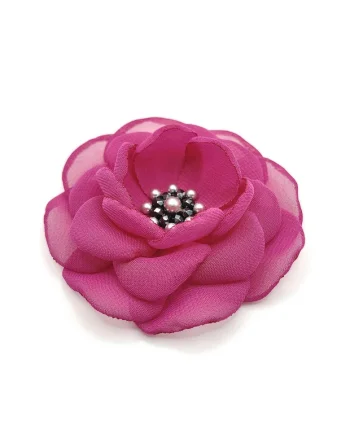 Brosa floare din voal eleganta, Zia Fashion, Lavinia, mac rosu, handmade, Roz zmeuriu