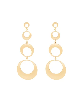 Cercei drop Lune placati cu aur de 18K