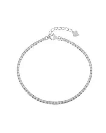 Bratara Tennis din Argint 925,  Placata cu Rodiu si Pietre Zirconia 2mm