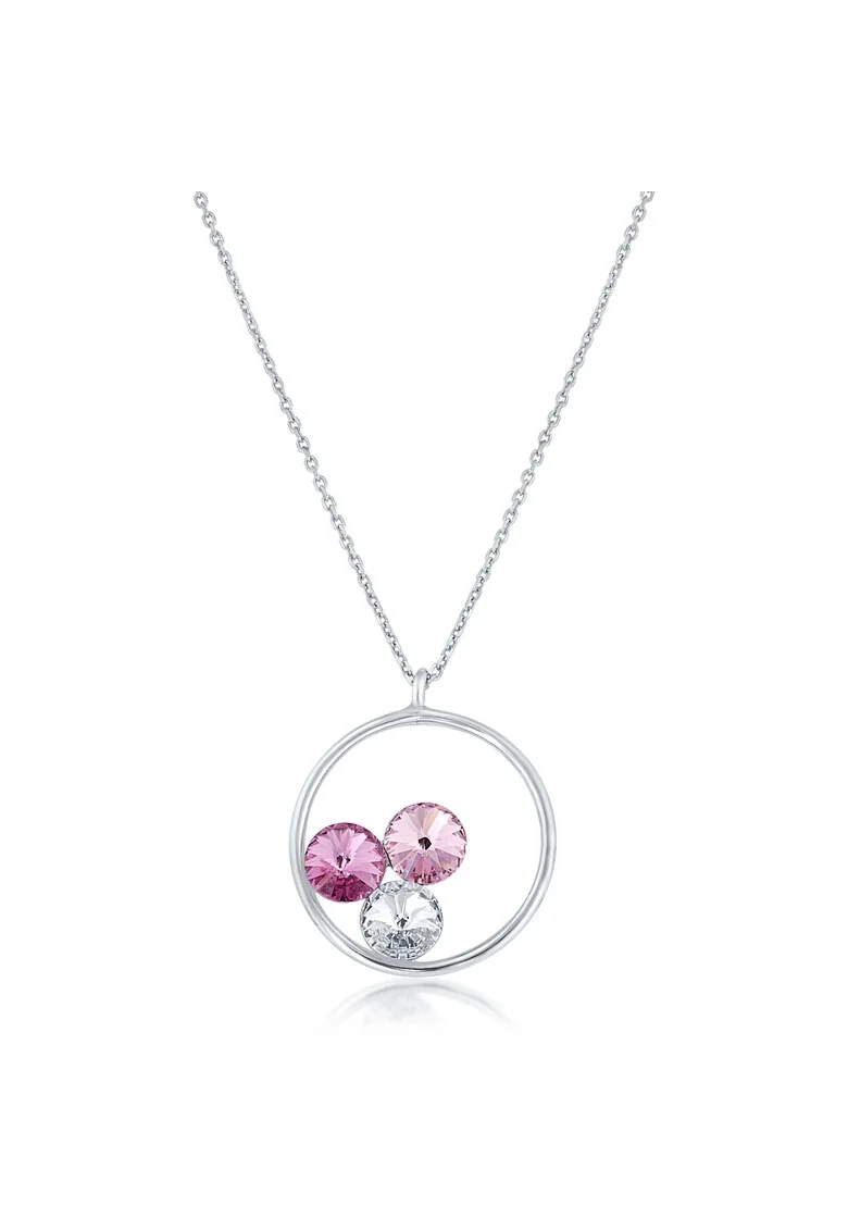 Colier cu Pietre Swarovsky din Argint 925, Placat cu Rodiu,  2.68g