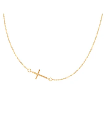 Colier  cu cruce placat cu aur de 18K