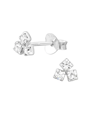 Cercei din Argint 925 cu Zirconiu, model stud, 5.4mmx5.4mm, tip surub