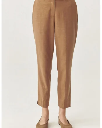 Pantaloni capri regular-fit, Maro inchis