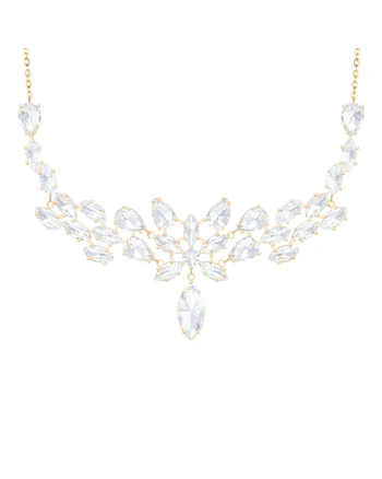 Colier cu cristale albe placat cu aur de 18K Glamour