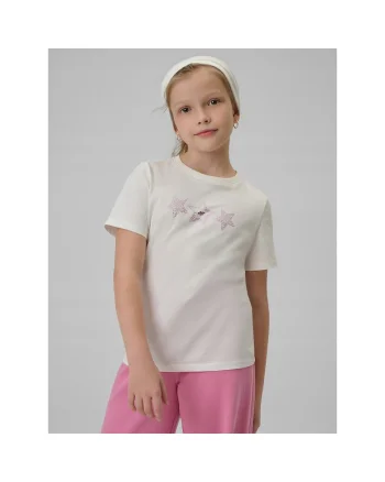 Tricou copii,  regular, alb, bumbac
