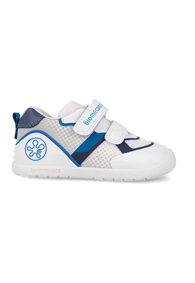 Pantofi sport cu insertii din plasa si velcro, Albastru royal/Alb murdar/Bleumarin