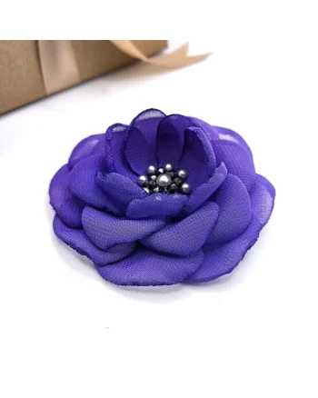 Brosa floare din voal eleganta, Zia Fashion, Lavinia, mac rosu, handmade, Mov