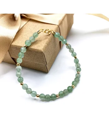 Bratara cdin pietre semipretioase si inchizatoare din Argint 925 Gentle Glow CZM-497, Verde/Auriu