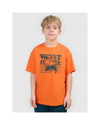 Tricou copii  portocaliu, croiala oversize, material respirabil