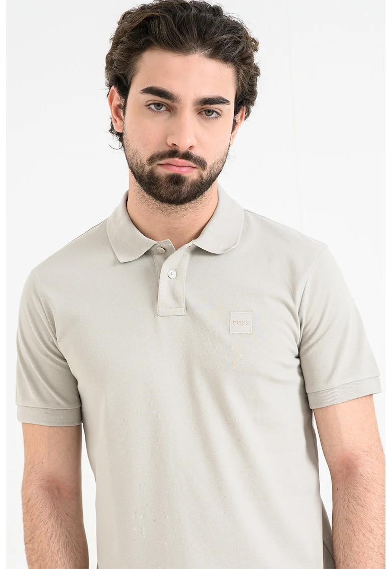 Tricou polo slim fit Passenger, Maro taupe deschis