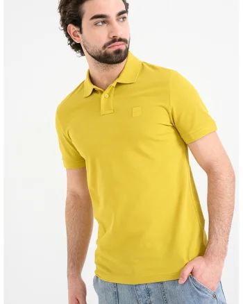 Tricou polo slim fit Passenger, Galben sofran