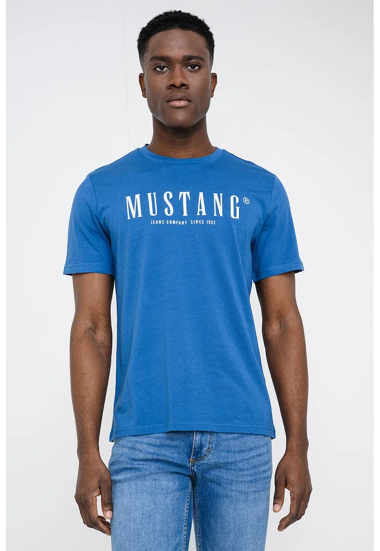 Tricou cu logo Austin, Alb/Albastru safir