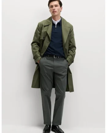 Pantaloni regular fit cu talie medie, Gri inchis