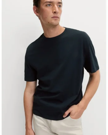 Tricou uni slim fit, Bleumarin
