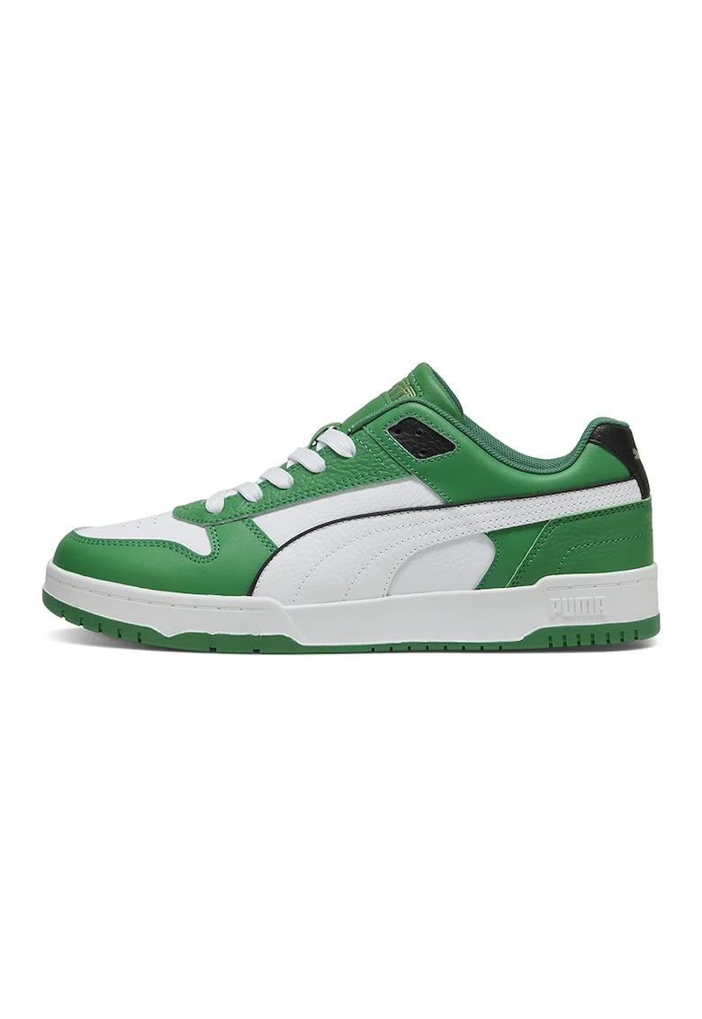 Pantofi sport de piele ecologica si piele RBD Game, Verde/Negru/Alb optic