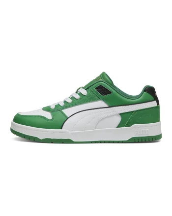 Pantofi sport de piele ecologica si piele RBD Game, Verde/Negru/Alb optic