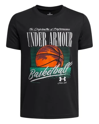Tricou cu imprimeu pentru baschet, Negru/Portocaliu mandarina/Alb optic