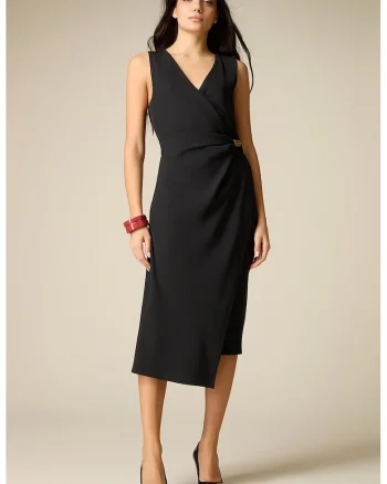 Rochie petrecuta cu decolteu in V, Negru