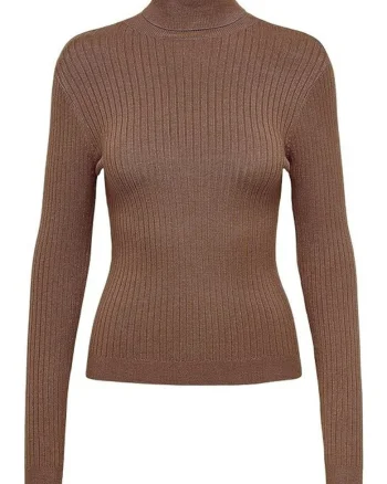 Pulover slim fit cu guler inalt