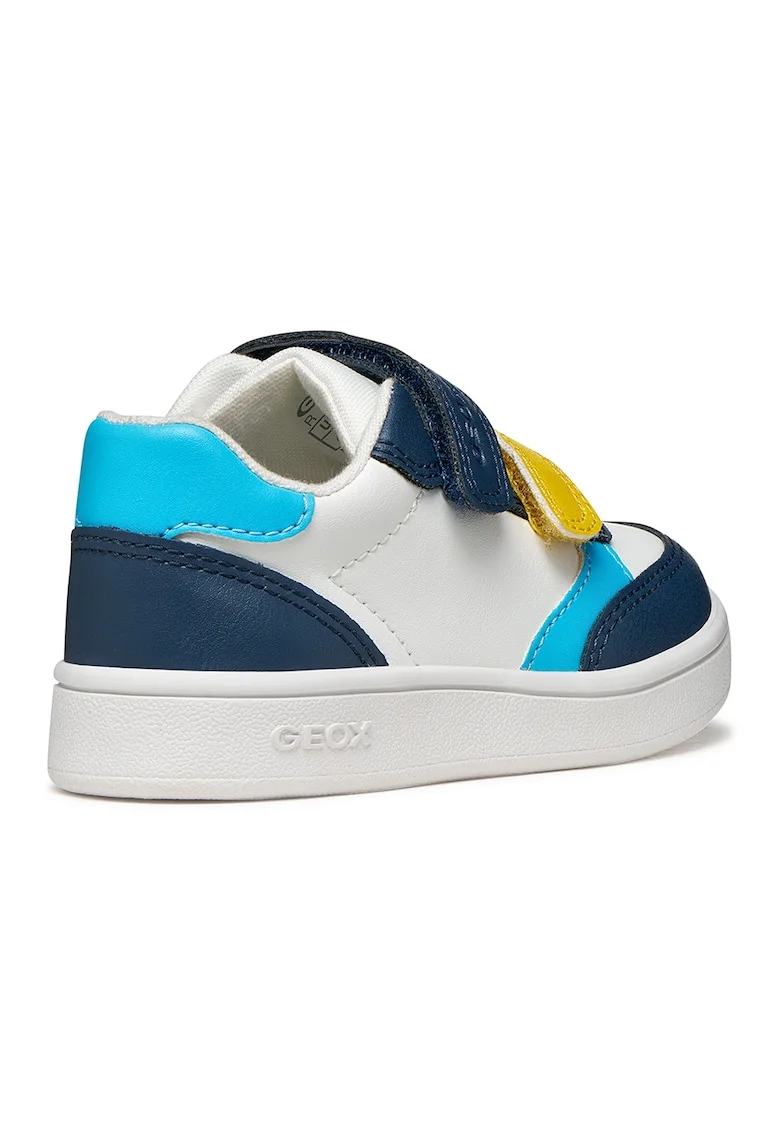 Pantofi sport Eclyper Toddler din piele ecologica cu velcro, Galben/Alb optic/Bleumarin