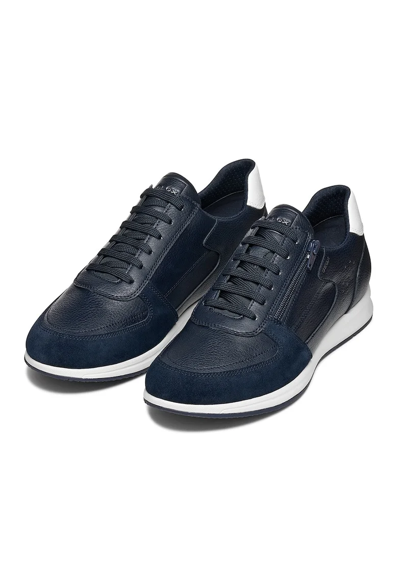Pantofi sport cu garnituri din piele intoarsa si sireturi, Albastru ultramarin