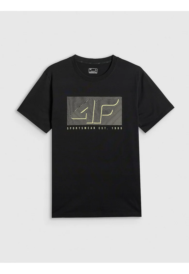 Tricou barbati,  negru, din bumbac, regular, usor si confortabil