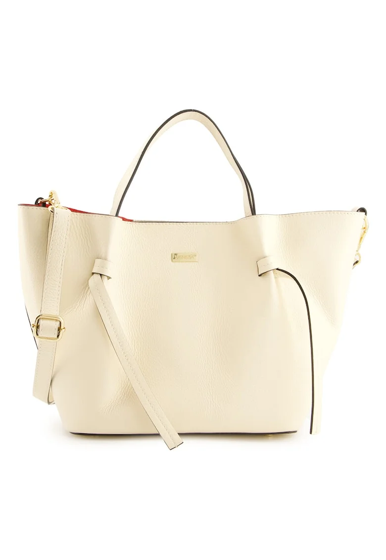 Geanta shopper din piele naturala cu pouch interior detasabil