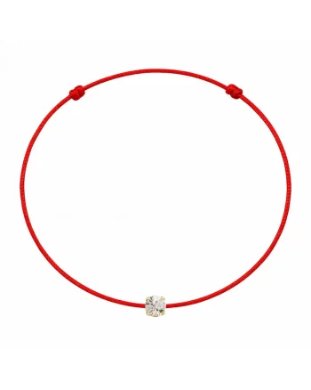 Bratara martisor decorata cu cristal Preciosa, Alb/Auriu