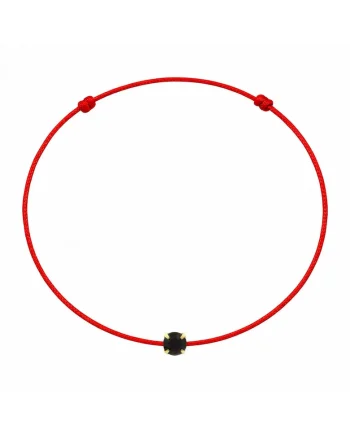 Bratara martisor decorata cu cristal Preciosa, Auriu/Negru