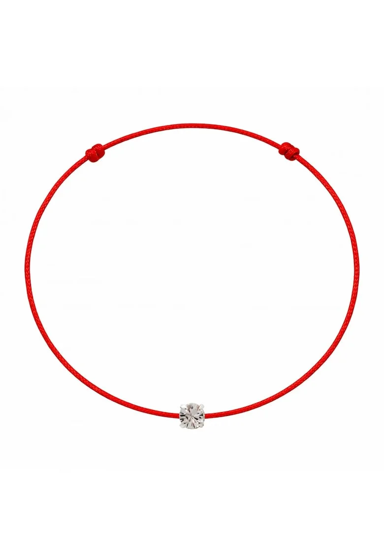 Bratara martisor decorata cu cristal Preciosa, Alb/Argintiu