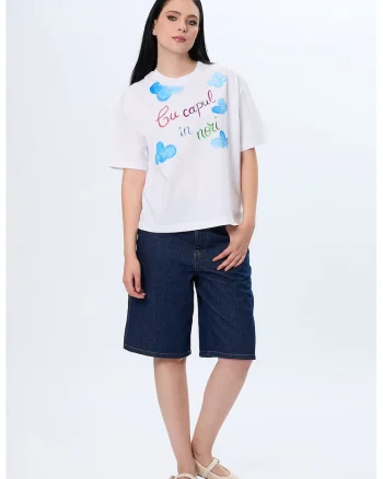 Tricou supradimensionat pictat manual Nori