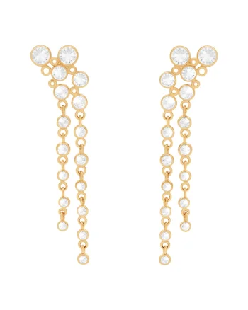 Cercei placati cu aur 18K si decorati cu pietre zirconia