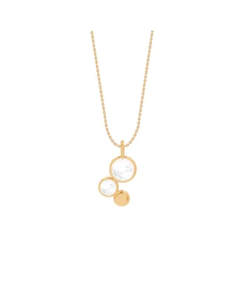 Colier placat cu aur 18K si element decorat cu pietre zirconia