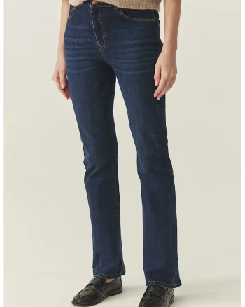 Blugi slim fit cu buzunare, Albastru inchis melange