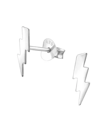 Cercei din Argint 925,  design fulger, hipoalergenici, 4x10mm