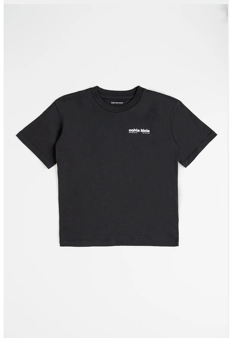 Tricou din bumbac cu logo supradimensionat, Rosu/Negru/Verde masliniu