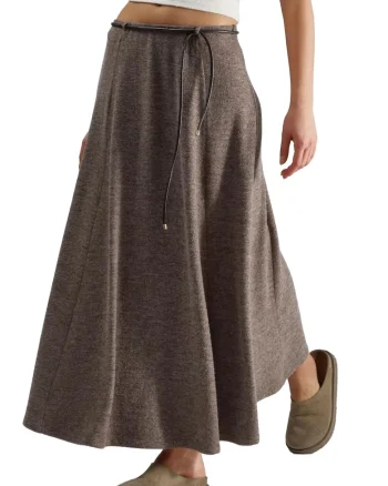 Fusta maxi,  Maro cafeniu, Textil