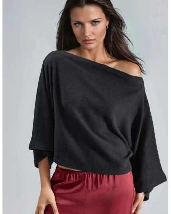Bluza,  Tricot, Negru