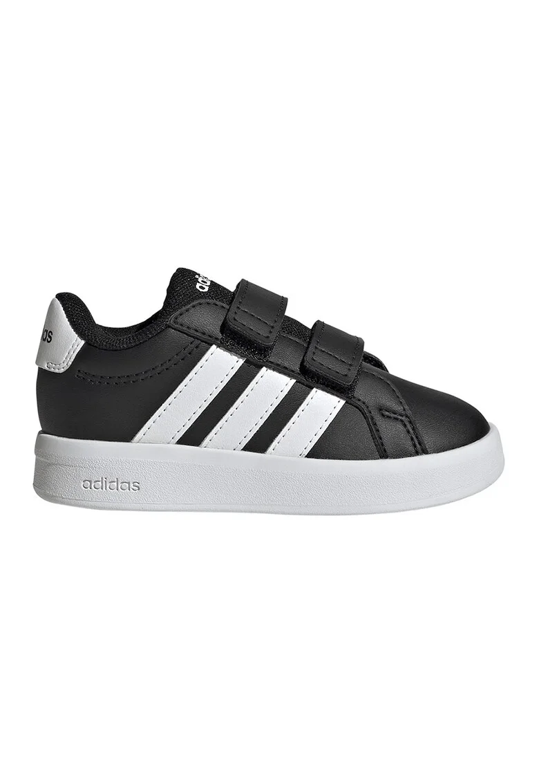Pantofi sport Grand Court 3.0 de piele ecologica cu benzi velcro, Negru