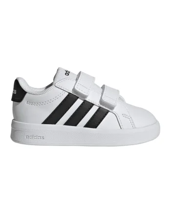 Pantofi sport Grand Court 3.0 de piele ecologica cu benzi velcro, Alb