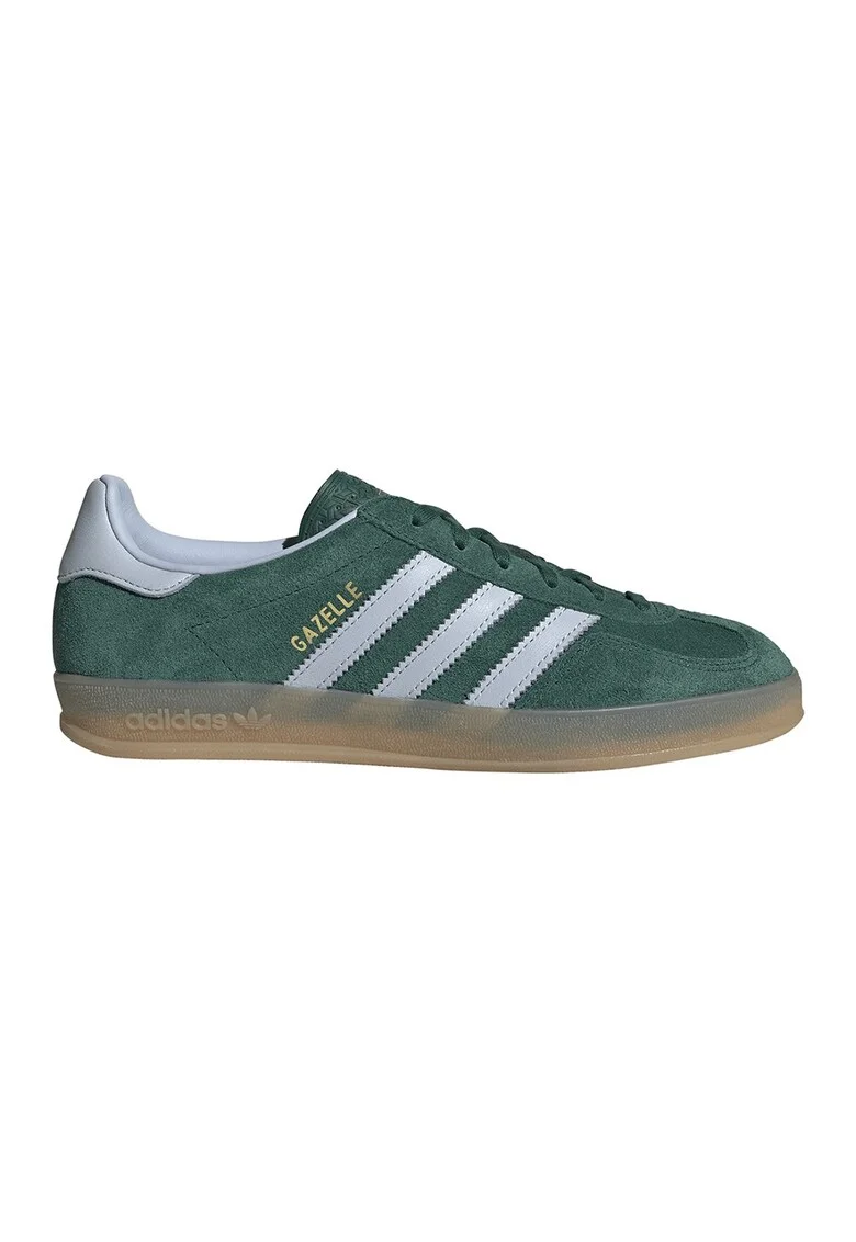 Pantofi sport Gazelle de piele intoarsa, Alb optic/Caramel/Verde feriga